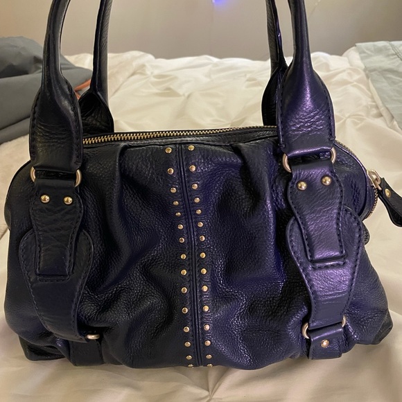 Navy blue leather Michael Kors purse - Picture 1 of 3